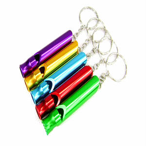 นกหวีดเอาชีวิตรอดจากอลูมิเนียมอัลลอยด์สำหรับใช้งานกลางแจ้ง หลากสี ทนทาน ใช้เป็นพวงกุญแจ สำหรับตั้งแคมป์ เดินป่า กู้ภัย และอุปกรณ์ฝึกอบรม - Product Image 2