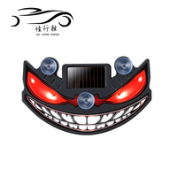 LELANPU Luz LED de Advertencia para Coche con Ojos de Demonio, Alimentación Solar, Lámpara Ambiental Dinámica con Ventosa para Ventana Trasera, Tipo-C