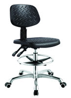Chaise de bureau pivotante en PU noir à dossier moyen de haute qualité