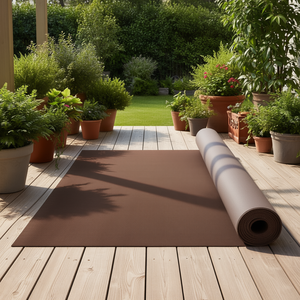 Rouleau de tapis d'extérieur marron foncé 6 x 23 pieds, avec support en TPR, imperméable, pour usage intérieur et extérieur - Product Image 2