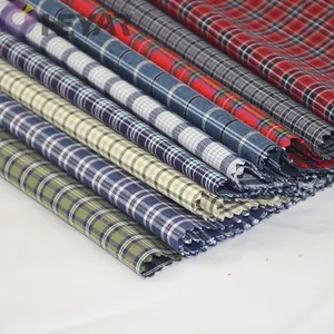 Jiangsuチェックストリップ織りキッズソフトフランネル糸染めチェック柄デザイン綿100% 制服シャツ用生地