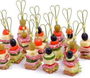 Piques et brochettes à cocktail coréennes en bambou écologique - Décoration multi-usages pour assiettes de fruits et de snacks - Product Image 3