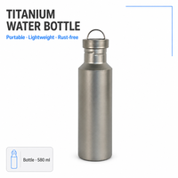Bouteille d'eau sportive en titane personnalisée OEM ODM, anti-fuite, portable, pour le camping, la randonnée et les activités de plein air
