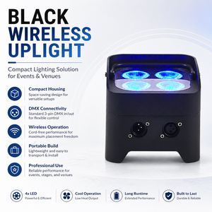 4x18W RGBWA+UV Wireless LED Stage <b>Light</b> Rechargeable Par Uplight for Event Decoration - Product Image 2