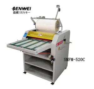 SMFM-520C Automatic cut-off 485mm Laminator roll material oil heating with paper receiving table Laminating machine