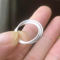Hot 925 Sterling Silver Knuckle Unique 1.0mm Rolling Stacking Fashion Ring pour femmes Bijoux