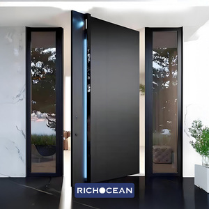 Puertas Principales Pivotantes de Aluminio Blanco para Exteriores, Diseño Moderno RICHOCEAN, Puertas de Seguridad Frontales para Casas - Product Image 3