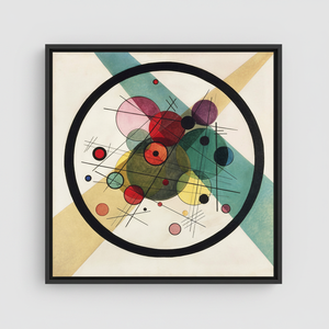 Kandinsky Circles <b>Canvas</b> Print: Modern Abstract Art Decor,BLACK <b>FRAMED</b> <b>CANVAS</b> - Product Image 2