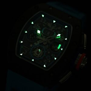 Montre de sport et d'affaires unisexe de luxe 1105, boîtier en fibre de carbone, cadran en cristal saphir, mouvement mécanique, résistance à l'eau 3BAR - Product Image 3
