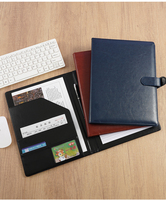 Custom Logo Multifunctional Leather A4 Conference Folder Document Organizer Business Stationery Folder Contract File Folders