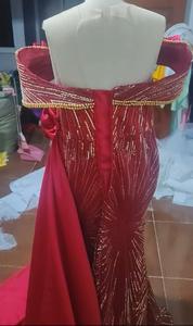 2025 vestido <span class=keywords><strong>de</strong></span> novia <span class=keywords><strong>de</strong></span> sirena africano multicolor personalizado con cuentas <span class=keywords><strong>de</strong></span> encaje Aso Ebi vestido <span class=keywords><strong>de</strong></span> <span class=keywords><strong>fiesta</strong></span> fuera del hombro vestido <span class=keywords><strong>de</strong></span> noche Formal - Product Image 5