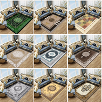 Tapis de sol personnalisé en velours noir et or avec motif boussole, antidérapant, doux, pour salon, tapis de luxe à motif médaillon, décoration intérieure, grand format