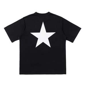 Camiseta de verano para hombre, moderna, de manga corta, con estampado de estrella de cinco puntas, estilo holgado e informal, top FOG de estilo urbano. - Product Image 5