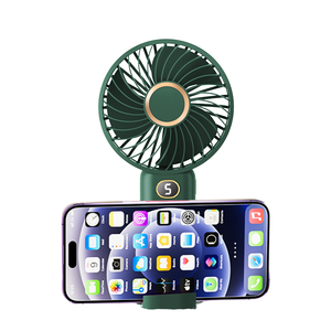 Ventilateur portable pliable à main, 5 vitesses, rechargeable par USB, avec affichage numérique, pour usage domestique, refroidisseur d'air sans fil - Product Image 2