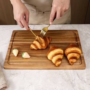 Acacia <b>Wood</b> Cutting Board Rectangle Extra Large Solid <b>Wood</b> For Kitchen Chopping <b>Blocks</b> - Product Image 3