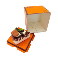 Boîte à gâteaux et biscuits en papier carrée, petite, en gros, pliable, en carton, pour pâtisserie, emballage de desserts, avec support pour logo imprimé personnalisé
