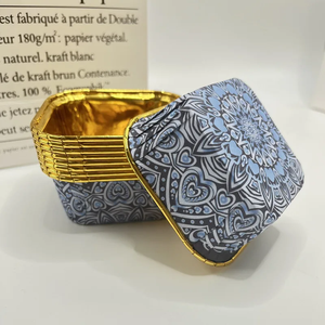 Moldes para Cupcakes con Diseño Cuadrado en Papel Dorado para el Ramadán y el Eid Mubarak, Decoración para Fiestas Musulmanas - Product Image 3