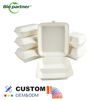 Boîtes à clapet en papier jetables, blanches, en kraft, pour la restauration, emballages compostables pour aliments, en vrac