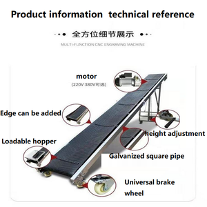Op maat gemaakte zwarte visgraat mobiele bandtransportband - Product Image 6