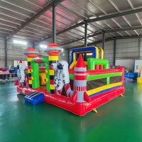 Glissière géante commerciale gonflable extérieure de maison de rebond et châteaux sautants avec des châteaux pleins d'entrain des enfants de ventilateur à vendre