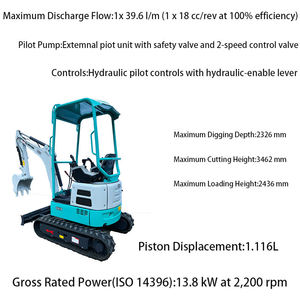 Mini-excavatrice ACE CX18 de 1,8 tonne, 13,6 kW, mini-excavatrice hydraulique pour travaux de jardinage, livraison gratuite en Europe - Product Image 2