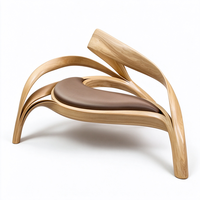 Chaise en bois courbé, fauteuil en bois courbé, chaise longue design, chaise d'appoint de niche, chaise de loisirs sur mesure, mobilier d'hôtel, décoration de villa
