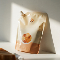 Pochette refermable imprimée personnalisée de 100ml 120ml 150ml avec bec verseur pour aliments pour bébé avec capuchon facile à presser Sac en plastique étanche