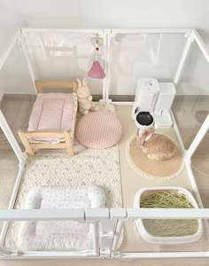 Современный стальной забор для домашних животных сплошной пластиковый пуговичный ограждение для домашних собак клетка против кошачьей двери барьер с рисунком животных сетчатый материал - Product Image 1