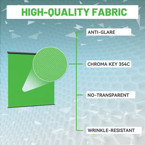 ฉากหลังแบบดึงลงได้ RAUBAY สีเขียว ป้องกันรอยยับ ป้องกันแสงสะท้อน ทำจากโพลีเอสเตอร์ ขนาด 78.7" x 86.6" แบบพับเก็บได้ - Product Image 4