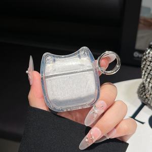 Nouvelle coque de protection en poudre scintillante pour AirPods Pro 1 2 3, coque souple en TPU, oreilles de chat mignonnes pour AirPods 1 2 3 4, étui pour écouteurs - Product Image 2