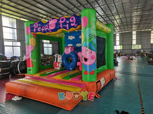 Commerciale di alta qualità PVC piccolo <span class=keywords><strong>Peppa</strong></span> il maiale castello gonfiabile personaggio dei cartoni animati casa di rimbalzo gonfiabile castello di salto per i bambini - Product Image 3