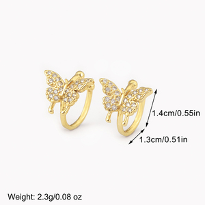QIKU nuovo arrivo a forma di farfalla/stella Fine senza piercing orecchini a Clip per le donne singolo multistrato lustro zircone orecchini - Product Image 5