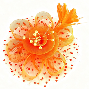 Fleurs Maille Rubans Plumes sur un Bandeau et un Clip Tea Party Chapeaux pour Filles et Femmes Fascinators Hat - Product Image 4