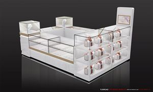 Vitrine de présentation pour bijouterie, en verre, avec étagères en métal et bois, pour colliers, boucles d'oreilles, bagues - Product Image 5
