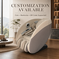 Fauteuil de massage commercial personnalisé avec rail SL, fauteuil de massage à gravité zéro, fauteuil de massage à monnayeur et lecteur de billets, fauteuil de massage à scanner