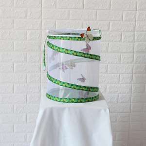 Farfalla bruco da riproduzione portatile in filo di acciaio struttura in solido modello animale chiusura a cerniera porta insetti gabbia pieghevole - Product Image 3