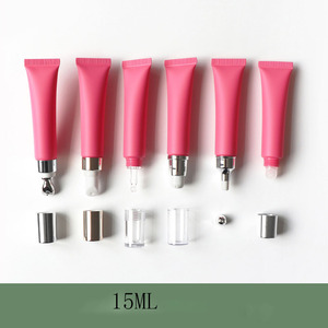 Tubo Cosmetico Opaco Rosso Pesca da 15g, Tubetto per Crema Occhi/Labbra da 15ml con Testa in Lega di Zinco/Ceramica/Goccia/Pompa, Tubetti per Rossetto Liquido - Product Image 1