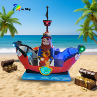 Nouveau design 2026 : Manège enfantin Bateau pirate 2 places, à monnayeur, en fibre de verre, avec jeu éducatif en anglais, pour parc d'attractions intérieur