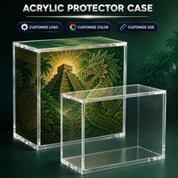 Boîte de protection en acrylique empilable à surface lisse, vitrine transparente pour objets de décoration de style culturel