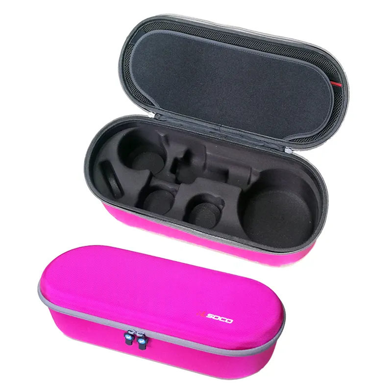 Estuche de viaje para secador de pelo Estuche impermeable Estuches de herramientas Resistente a los impactos EVA Ambiental 1680D Bolsa dura de nailon OEM Rosa para Dyson