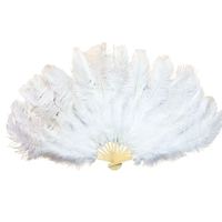 Éventails en Plumes Faits Main pour Carnaval, Artisanat Rouge en Plumes d'Autruche, Éventails de Danse Burlesque pour Fêtes Festives