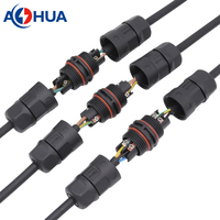 Conector Eléctrico Impermeable IP68 M20 Tipo L de 3 Pines para Alimentación de Controladores