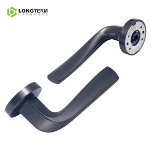 Tay nắm cửa gỗ trang trí kiểu hiện đại, khóa âm, tay nắm bằng hợp kim kẽm màu đen, kiểu tròn, dành cho cửa nội thất - Product Image 3