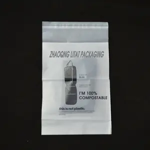 Biodegradable Packing Bag 100% Biodegradable Bag Customized Biodegradable Cornstarch PLA Self Adhesive Sealing Bag For Scarf Packing