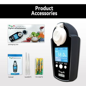 เครื่องวัดน้ำตาลในผลไม้แบบดิจิตอลความแม่นยำสูงเครื่องวัดค่าความหวานแม่นยำสำหรับอาหารและน้ำตาลอุปกรณ์ทดสอบ - Product Image 3