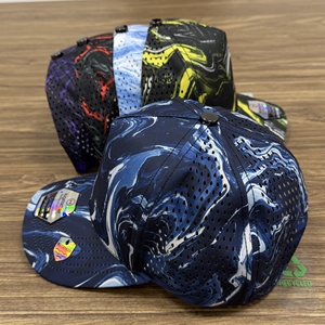 Gorra de Golf Azul Marino con Camuflaje, Diseño Digital Impermeable con Efecto Ondulado, 5 Paneles, Perforaciones Láser, Visera Curva Transpirable, para Hombre y Mujer - Product Image 4