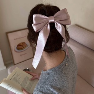 Pince à cheveux en soie avec nœud, en ruban de satin, antidérapante, pour danseuses et mariages - Product Image 3