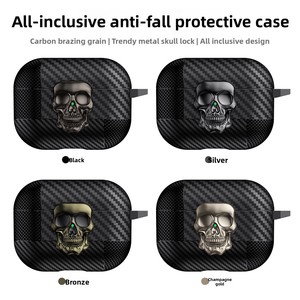 Capa de Fone de Ouvido 3D em Forma de Caveira para AirPods Pro 3, Capa Anti-queda para Fones de Ouvido Apple AirPods 4, AirPods Pro 2, 3r - Product Image 4