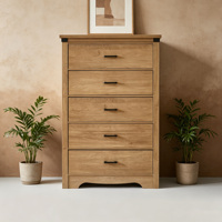 Armoire de rangement pratique en bois de chêne rustique, design farmhouse, avec poignée en métal, pour usage quotidien en intérieur