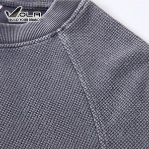T-shirt court OLA-Oem personnalisé en tissu gaufré pour homme, coupe ample vintage, grande taille, coupe carrée unie, effet délavé, oversize - Product Image 6